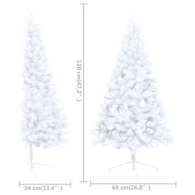 VidaXL Artificial Half Pre-lit Christmas Tree With Stand White 120 Cm PVC 12 VidaXL Artificial Half Pre-lit Christmas Tree With Stand White 120 Cm PVC - Image 10
