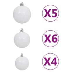 VidaXL Artificial Hinged Christmas Tree 150 LEDs & Ball Set 120 Cm -Deals Vidaxl Store image 10 3210197