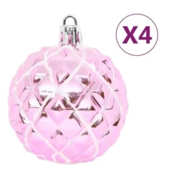 VidaXL 65 Piece Christmas Bauble Set Pink/Red/White -Deals Vidaxl Store image 10 330087