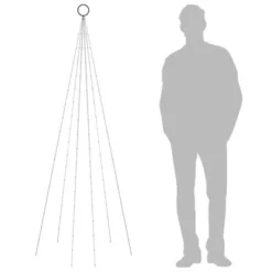 VidaXL Christmas Tree On Flagpole Cold White 108 LEDs 180 Cm -Deals Vidaxl Store image 10 343519