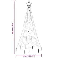 VidaXL Christmas Tree With Spike Colourful 200 LEDs 180 Cm -Deals Vidaxl Store image 10 343568
