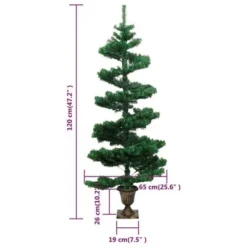 VidaXL Swirl Pre-lit Christmas Tree With Pot Green 120 Cm PVC -Deals Vidaxl Store image 10 344649