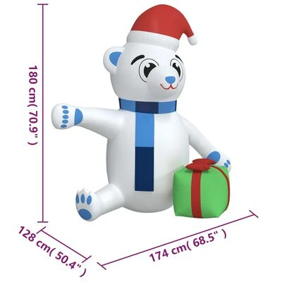 VidaXL Christmas Inflatable Teddy Bear LED 180 Cm 12 VidaXL Christmas Inflatable Teddy Bear LED 180 Cm - Image 10