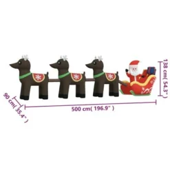 VidaXL Christmas Inflatable Santa And Reindeer Decoration LED 138 Cm -Deals Vidaxl Store image 10 345299