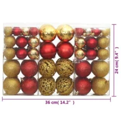 VidaXL Christmas Baubles 100 Pcs Gold And Wine Red 3 / 4 / 6 Cm -Deals Vidaxl Store image 10 356106