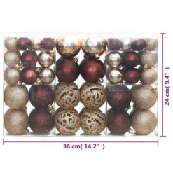 VidaXL Christmas Baubles 100 Pcs Champagne And Brown 3 / 4 / 6 Cm 31 VidaXL Christmas Baubles 100 Pcs Champagne And Brown 3 / 4 / 6 Cm -Deals Vidaxl Store image 10 356107