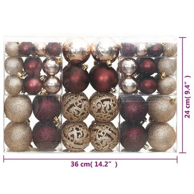 VidaXL Christmas Baubles 100 Pcs Champagne And Brown 3 / 4 / 6 Cm 12 VidaXL Christmas Baubles 100 Pcs Champagne And Brown 3 / 4 / 6 Cm - Image 10