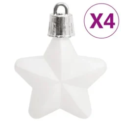 VidaXL 111 Piece Christmas Bauble Set White And Grey Polystyrene -Deals Vidaxl Store image 10 356113