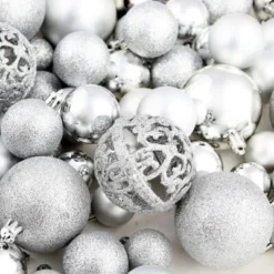 VidaXL 100 Piece Christmas Ball Set 3/4/6 Cm Silver -Deals Vidaxl Store image 11 245712