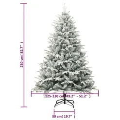 VidaXL Artificial Christmas Tree LED&Ball Set&Flocked Snow 210cm PVC&PE -Deals Vidaxl Store image 11 3077834