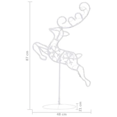 VidaXL Acrylic Christmas Flying Reindeer&Sleigh 260x21x87cm Colourful 13 VidaXL Acrylic Christmas Flying Reindeer&Sleigh 260x21x87cm Colourful - Image 11