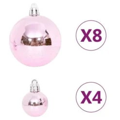 VidaXL 65 Piece Christmas Bauble Set Pink/Red/White -Deals Vidaxl Store image 11 330087