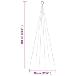 VidaXL Christmas Tree On Flagpole Cold White 108 LEDs 180 Cm -Deals Vidaxl Store image 11 343519