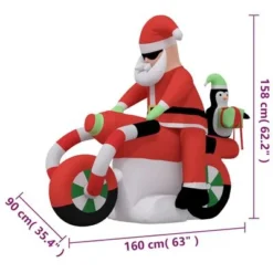 VidaXL Christmas Inflatable Santa On Motorcycle LED 158 Cm -Deals Vidaxl Store image 11 345305