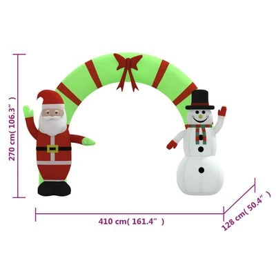 VidaXL Christmas Inflatable Santa & Snowman Arch Gate LED 270 Cm 13 VidaXL Christmas Inflatable Santa & Snowman Arch Gate LED 270 Cm - Image 11