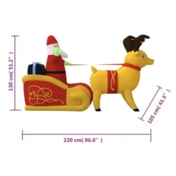 VidaXL Christmas Inflatable Santa And Reindeer Decoration LED 130 Cm -Deals Vidaxl Store image 11 345332