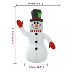 VidaXL Christmas Inflatable Snowman With LEDs 120 Cm 23 VidaXL Christmas Inflatable Snowman With LEDs 120 Cm -Deals Vidaxl Store image 11 345365