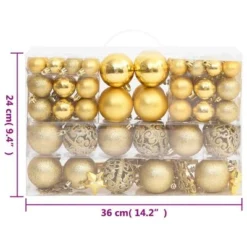 VidaXL 111 Piece Christmas Bauble Set Gold Polystyrene -Deals Vidaxl Store image 11 356109