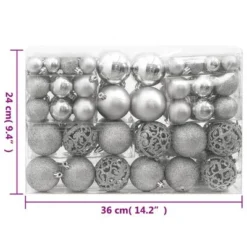 VidaXL 111 Piece Christmas Bauble Set Silver Polystyrene 30 VidaXL 111 Piece Christmas Bauble Set Silver Polystyrene -Deals Vidaxl Store image 11 356111