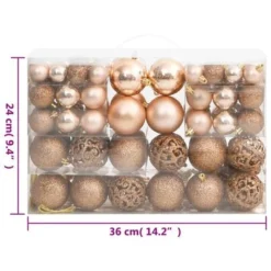 VidaXL 111 Piece Christmas Bauble Set Rose Gold Polystyrene -Deals Vidaxl Store image 11 356112