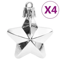 VidaXL 111 Piece Christmas Bauble Set White And Grey Polystyrene -Deals Vidaxl Store image 11 356113