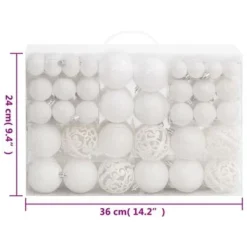 VidaXL 111 Piece Christmas Bauble Set White Polystyrene 30 VidaXL 111 Piece Christmas Bauble Set White Polystyrene -Deals Vidaxl Store image 11 356115