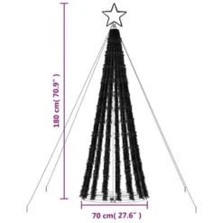 VidaXL Christmas Tree Light Cone 275 LEDs Warm White 180 Cm -Deals Vidaxl Store image 11 358064