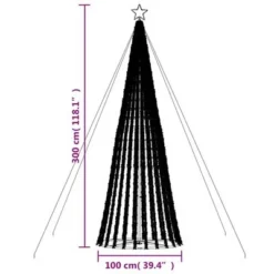 VidaXL Christmas Tree Light Cone 688 LEDs Warm White 300 Cm -Deals Vidaxl Store image 11 358159