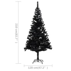 VidaXL Artificial Pre-lit Christmas Tree With Ball Set Black 210 Cm PVC -Deals Vidaxl Store image 12 3077591