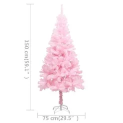 VidaXL Artificial Pre-lit Christmas Tree With Ball Set Pink 150 Cm PVC -Deals Vidaxl Store image 12 3077670
