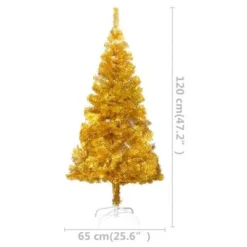 VidaXL Artificial Pre-lit Christmas Tree With Ball Set Gold 120 Cm PET -Deals Vidaxl Store image 12 3077689