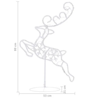 VidaXL Acrylic Christmas Flying Reindeer&Sleigh 260x21x87cm Blue 14 VidaXL Acrylic Christmas Flying Reindeer&Sleigh 260x21x87cm Blue - Image 12