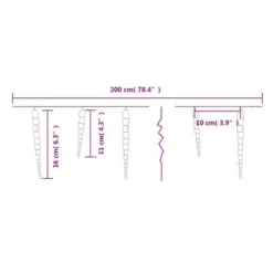 VidaXL Christmas Icicle Lights 40pcs Cold White Acrylic Remote Control 25 VidaXL Christmas Icicle Lights 40pcs Cold White Acrylic Remote Control -Deals Vidaxl Store image 12 328613