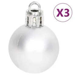 VidaXL 70 Piece Christmas Bauble Set Silver And White -Deals Vidaxl Store image 12 330090