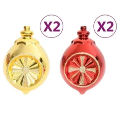 VidaXL 108 Piece Christmas Bauble Set Gold And Red -Deals Vidaxl Store image 12 330091