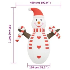 VidaXL Christmas Inflatable Snowman With LEDs 630 Cm 25 VidaXL Christmas Inflatable Snowman With LEDs 630 Cm -Deals Vidaxl Store image 12 345285