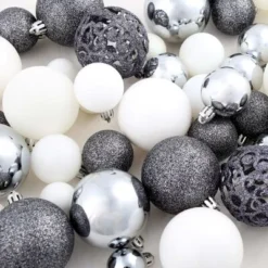 VidaXL 100 Piece Christmas Ball Set 3/4/6 Cm White/Grey -Deals Vidaxl Store image 13 245717