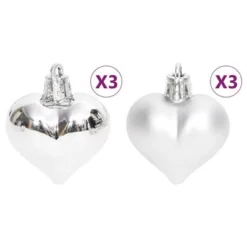 VidaXL 70 Piece Christmas Bauble Set Silver And White -Deals Vidaxl Store image 13 330090