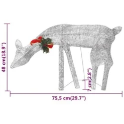 VidaXL Christmas Reindeer Family 270x7x90 Cm Silver Cold White Mesh 29 VidaXL Christmas Reindeer Family 270x7x90 Cm Silver Cold White Mesh -Deals Vidaxl Store image 13 342677