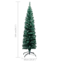 VidaXL Slim Artificial Pre-lit Christmas Tree With Ball Set Green 150 Cm 34 VidaXL Slim Artificial Pre-lit Christmas Tree With Ball Set Green 150 Cm -Deals Vidaxl Store image 14 3077899