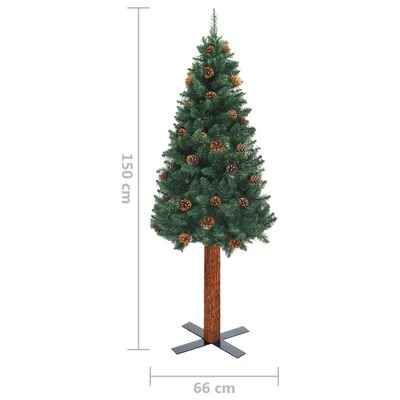VidaXL Slim Pre-lit Christmas Tree With Ball Set Green 150 Cm PVC 16 VidaXL Slim Pre-lit Christmas Tree With Ball Set Green 150 Cm PVC - Image 14