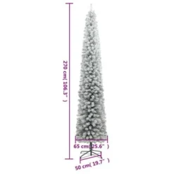 VidaXL Slim Christmas Tree 300 LEDs & Ball Set & Flocked Snow 270 Cm -Deals Vidaxl Store image 14 3210231