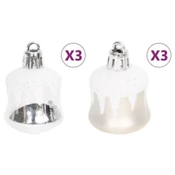 VidaXL 70 Piece Christmas Bauble Set Silver And White -Deals Vidaxl Store image 14 330090