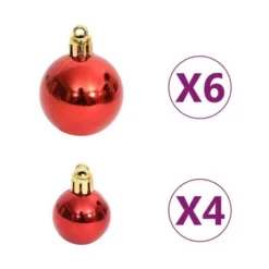 VidaXL 108 Piece Christmas Bauble Set Gold And Red -Deals Vidaxl Store image 16 330091