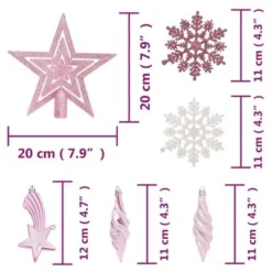 VidaXL 65 Piece Christmas Bauble Set Pink/Red/White -Deals Vidaxl Store image 17 330087