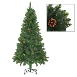 VidaXL Artificial Christmas Tree With Pine Cones Green 150 Cm