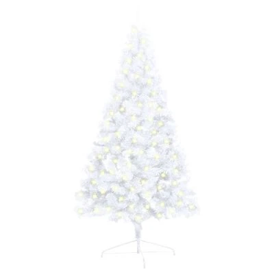 VidaXL Artificial Half Pre-lit Christmas Tree With Stand White 120 Cm PVC 3 VidaXL Artificial Half Pre-lit Christmas Tree With Stand White 120 Cm PVC
