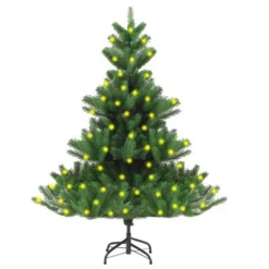 VidaXL Nordmann Fir Artificial Pre-lit Christmas Tree Green 120 Cm