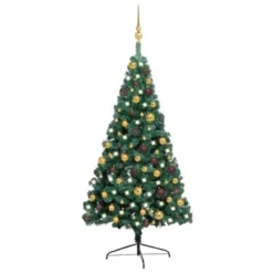 VidaXL Artificial Half Pre-lit Christmas Tree With Ball Set White 120 Cm -Deals Vidaxl Store image 1 3077477 1
