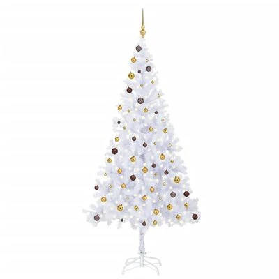VidaXL Artificial Pre-lit Christmas Tree With Ball Set 210cm 910 Branches 3 VidaXL Artificial Pre-lit Christmas Tree With Ball Set 210cm 910 Branches